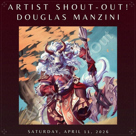 "Warrior cow girl with bone ax" by Douglas Manzini